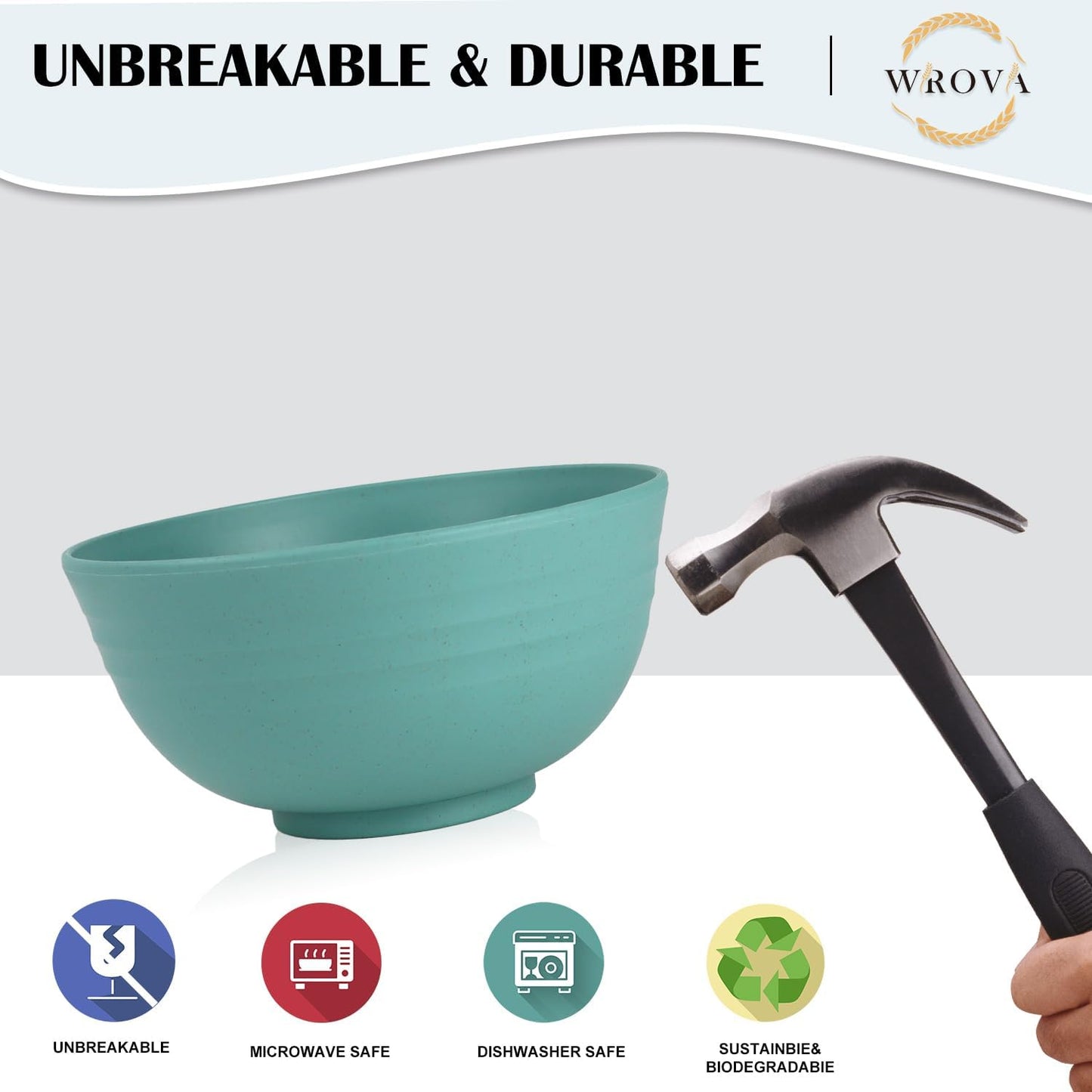 26 oz Wheat Straw Bowls,Unbreakable Cereal Bowls Set of 6,Microwave & Dishwasher Safe Salad Bowls for kitchen, Kitchen Bowl Sets for Soup,Salad,Fruit,Snack and Oatmeal-Multi Color