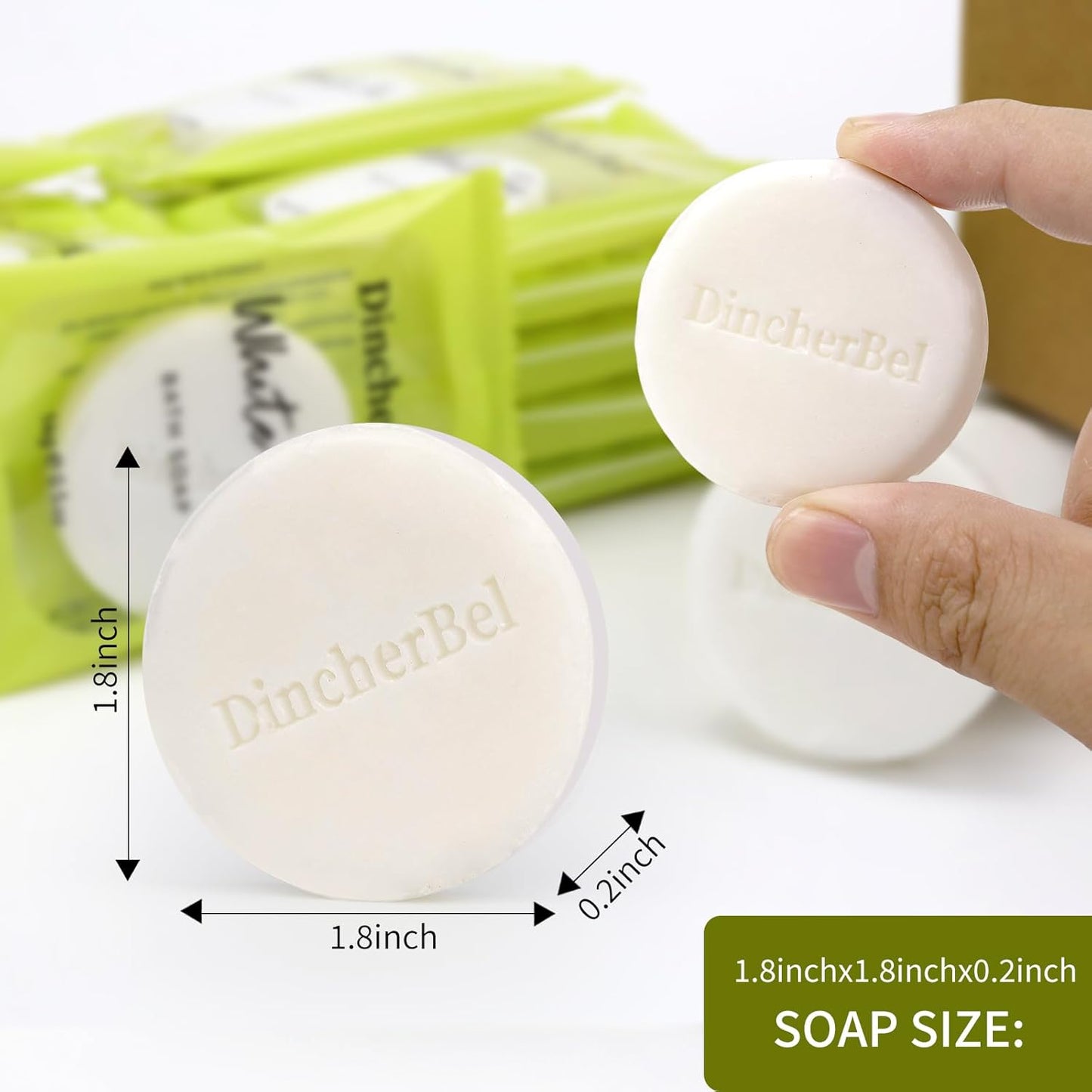 DincherBel 200 Pack 0.5oz Travel Soap, Mini Round Cleansing Bars Soap Bulk Travel Size, Individually Wrapped Toiletries Amenities for Hotel, Airbnb, Shelter, Camping and Traveling