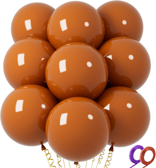 32Pcs Brown Big Balloons 18 Inch, Round Large Brown Latex Party Balloons for Birthday Wedding Decorations.
