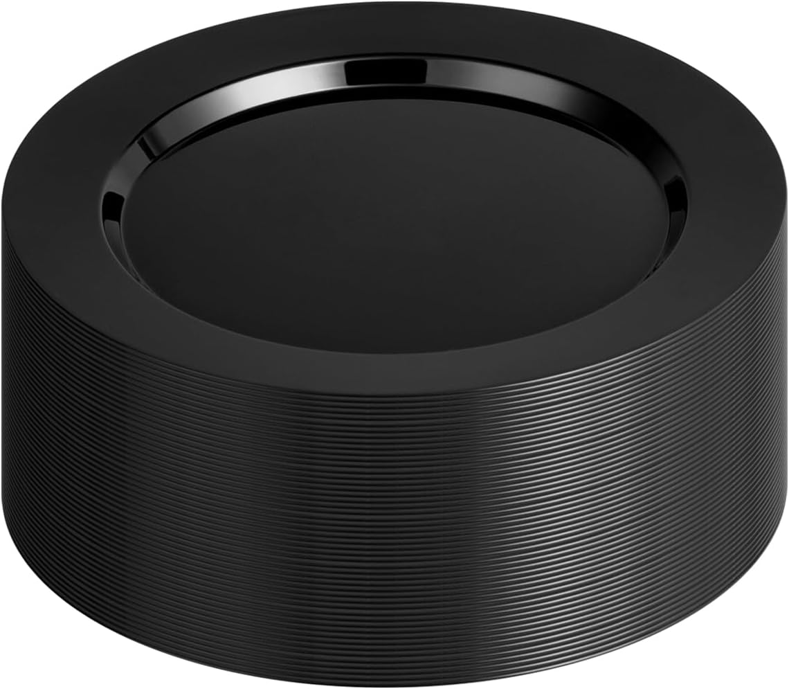 BESTVIP 50PCS Black Plastic Plates, 10.25 Inch Disposable Dinner Plate Party, Heavy Duty Disposable Plastic Plates - Ideal for Christmas Parties, Wedding and Birthday, Everyday Meals Use