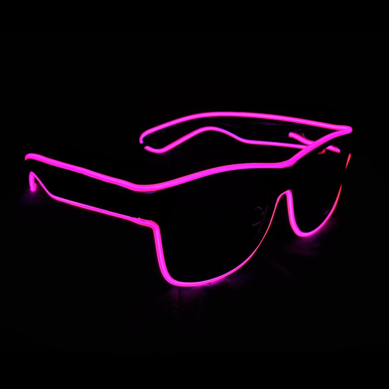 Aquat Light up EL Wire Neon Rave Glasses Glow LED Sunglasses Costumes For Party, EDM, Halloween, Wired with Battery Power