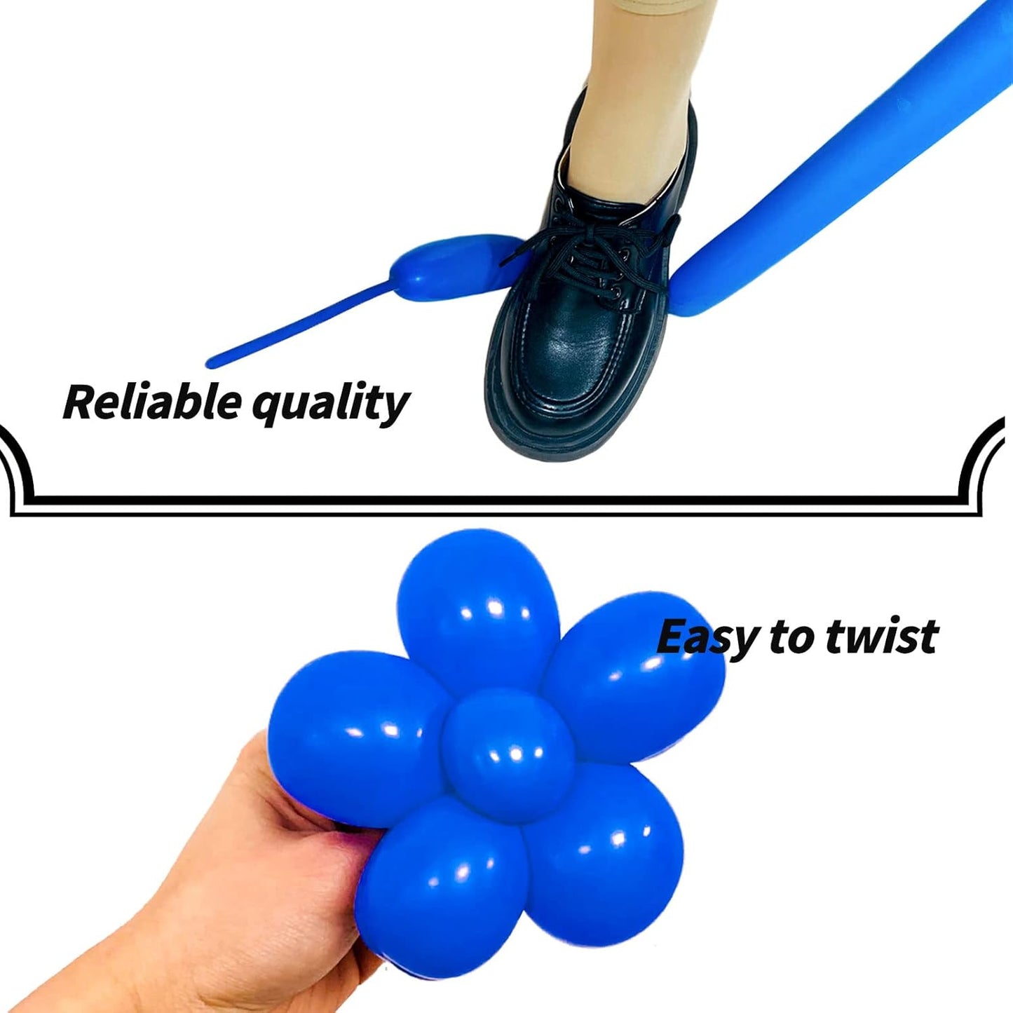 Blue Long Balloons Premium 260 Twisting Animals Magic Balloons for Birthday Kids Wedding Party Supply 100pcs