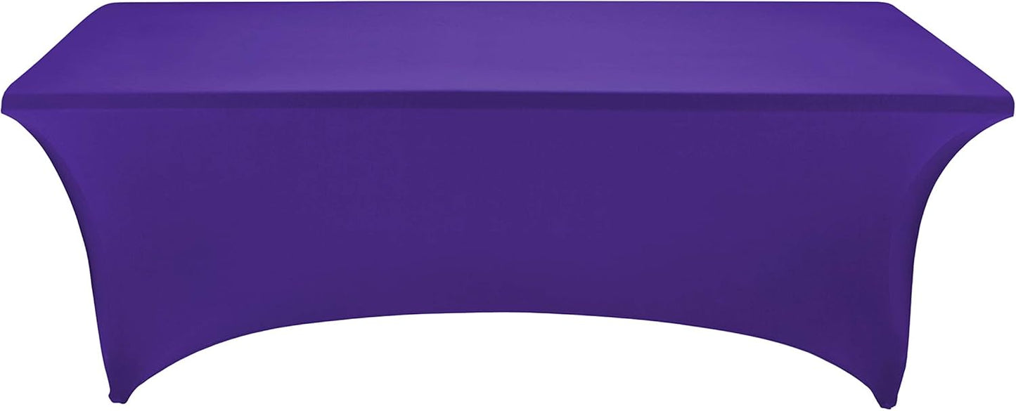 LZY Spandex Fitted Stretch Table Cover for 6 ft or 4ft or 8ft Folding Table, Rectangular Cocktail Tablecloth, Perfect for Party or Banquet