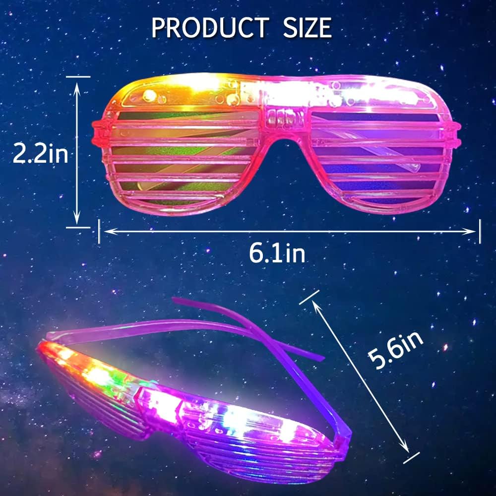 30 Pcs Glow In The Dark Glasses, 6 Colors LED Glasses Bulk Party Supplies for Kids and Adults, Glow Neon Party Favors Toys for Carnival Halloween Christmas Birthday Wedding