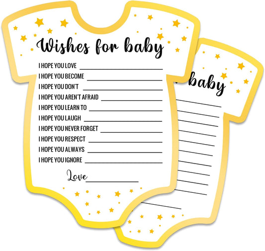 Baby Advice Cards, Baby Shower Game, Wishes for Baby Cards, Set of 30 Cards, Baby Shower Party Games Supplies & Activities, Gender Neutral Wishes for Baby Cards, Baby Shower Ideas