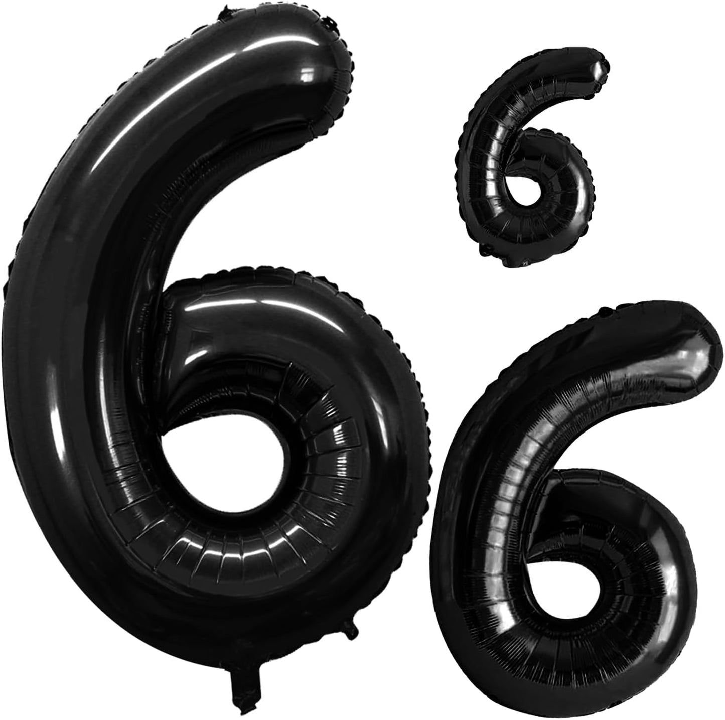 GOER Black Foil Balloons Number 6,Huge Number Balloons for 6th Birthday Party Supplies Anniversary Decorations (3 pcs,42 inch,32 inch,16inch)