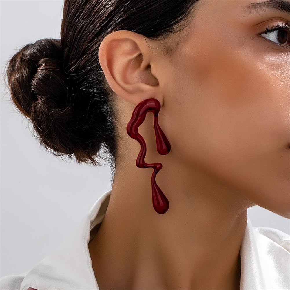 Irregular WaterDrop Earrings Melted Liquid Asymmetrical Drop Earrings for Women Embrace Minimalist Statement Earrings Jewelry