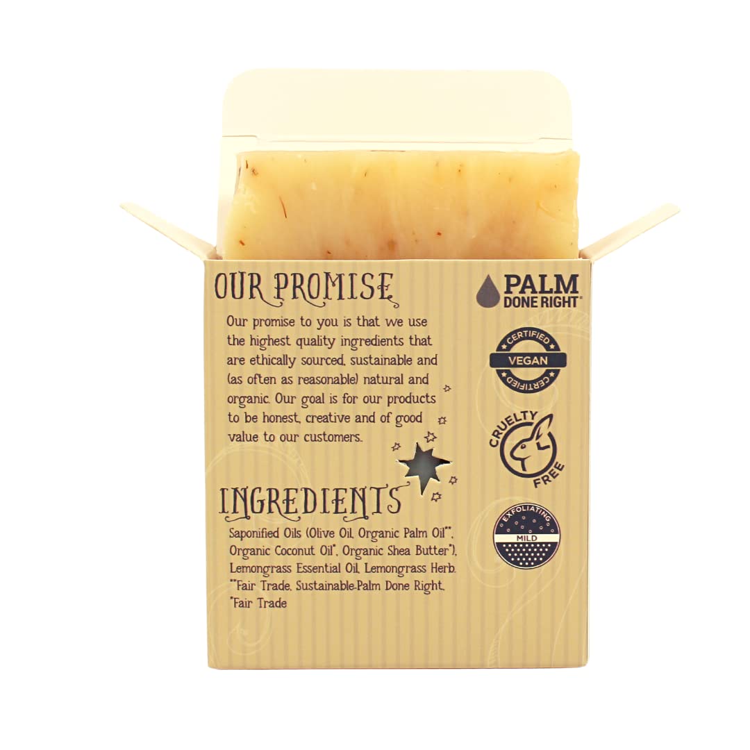 Organic Lemongrass Bar Soap - Gentle Cleansing for Sensitive Skin, Herbal and Mint - 3 Pack
