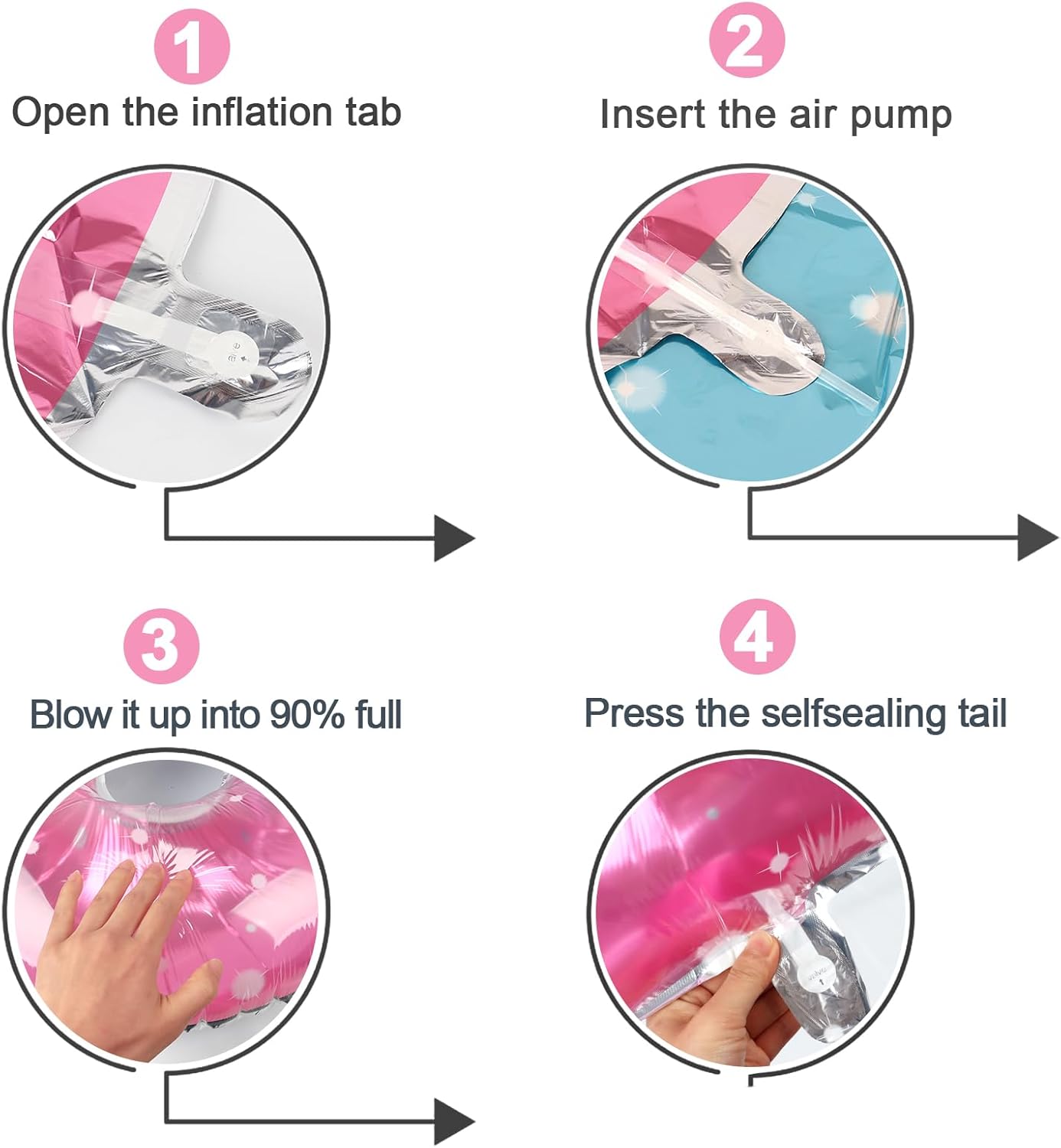 Starry Sky 4 Balloon, Number Balloons 40 Inch, 4th Birthday Decorations for Girls Four Large Numbers for Party Decor, Number 4 Balloon