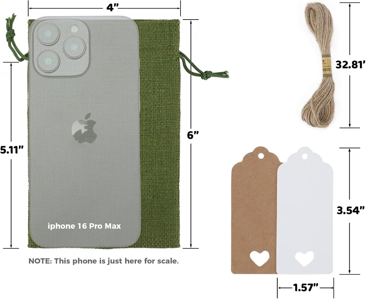 Tapleap Green Small Gift Bags with Drawstring - 30Pcs 4x6 Burlap Sacks for Wrapping Christmas or Thanksgiving Favors, Soap, Jewelry, Crosses Games, Marble Sets, For Small Business, Birthday, Wedding