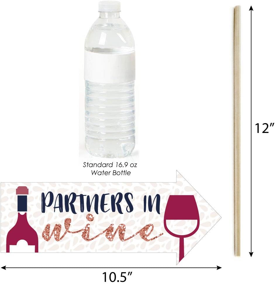 Big Dot of Happiness Funny Vino Before Vows - Winery Bridal Shower or Bachelorette Party Photo Booth Props Kit - 10 Piece