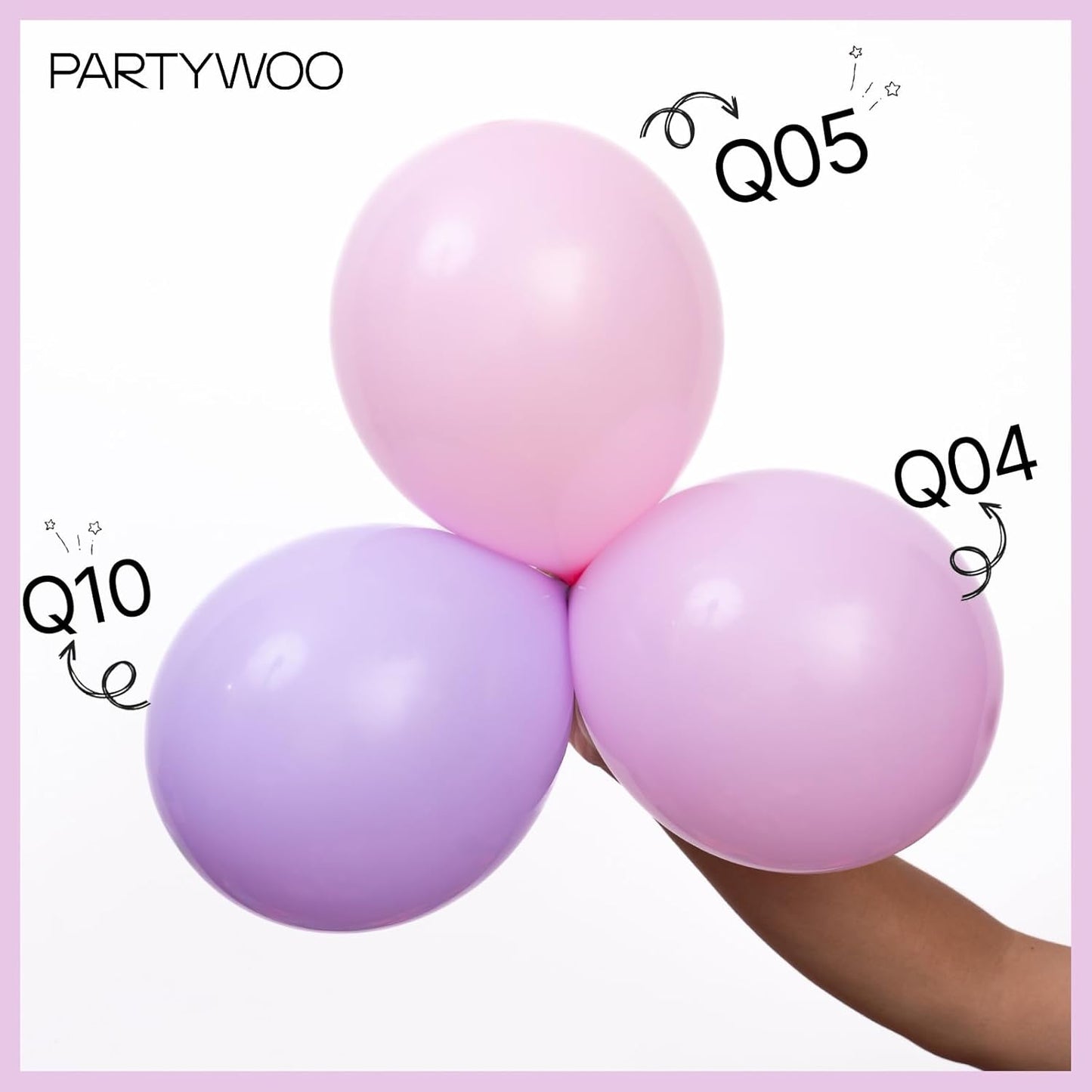 PartyWoo Pink Balloons 50 pcs 12 Inch Lilac Pastel Pink Purple Latex Helium Balloons for Graduation Baby Shower Gender Reveal Wedding Engagement Butterfly Birthday Party Decorations Pink-Q04