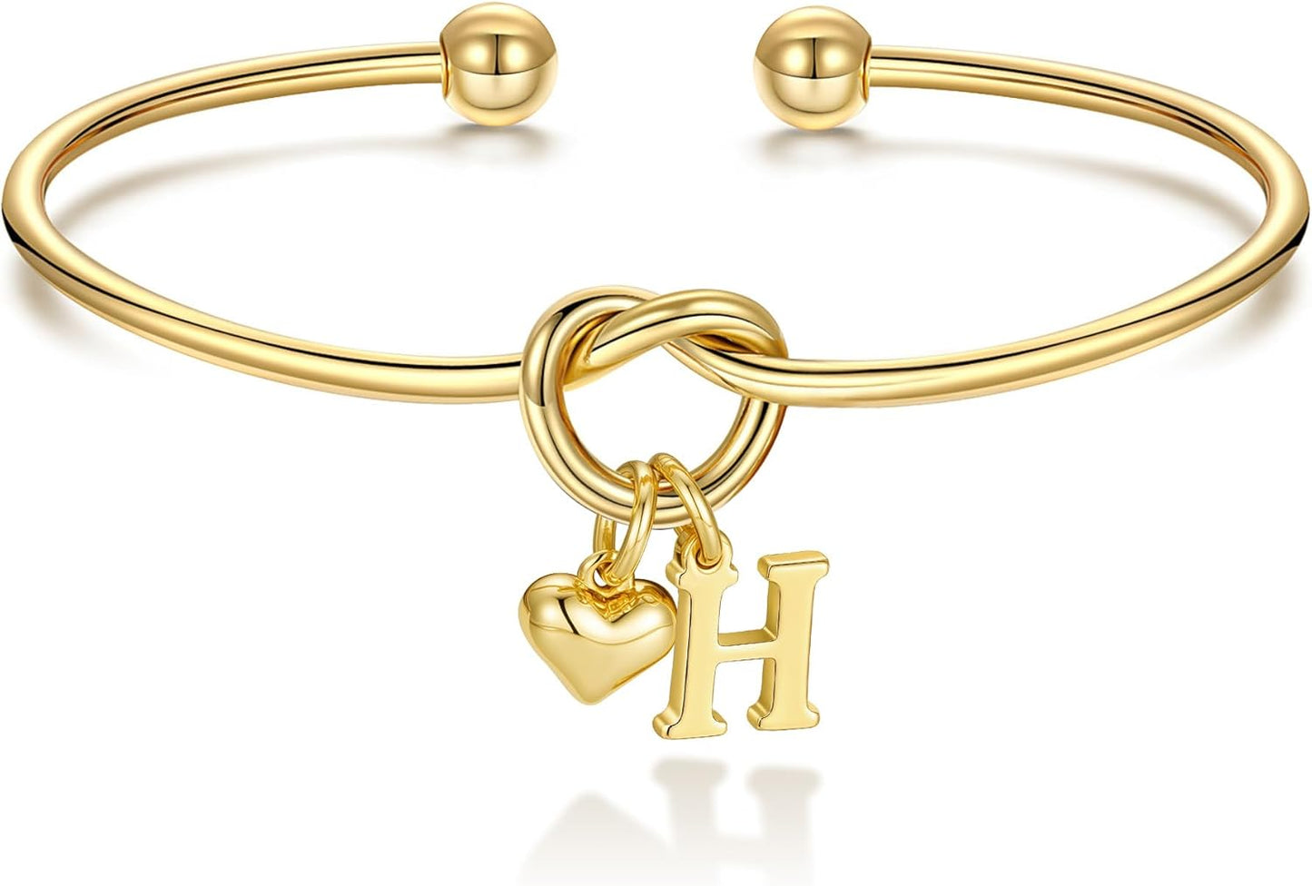 M MOOHAM Christmas Gifts for Women Teen Girls - Knot Initial Bracelets for Women, Bridesmaid Gifts Bridesmaids Proposal Gift Dainty Knot Letter A-Z Heart Initial Bracelet Jewelry Friendship Bracelets