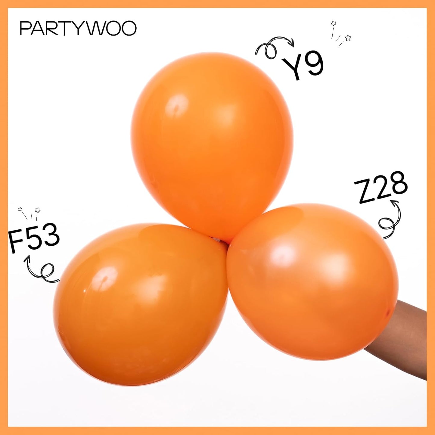PartyWoo Orange Balloons 50 pcs 12 Inch Pearl Orange Fall Pumpkin Latex Balloons for Graduation Thanksgiving Halloween Little Cutie Baby Shower Birthday Party Decorations Orange-Z28