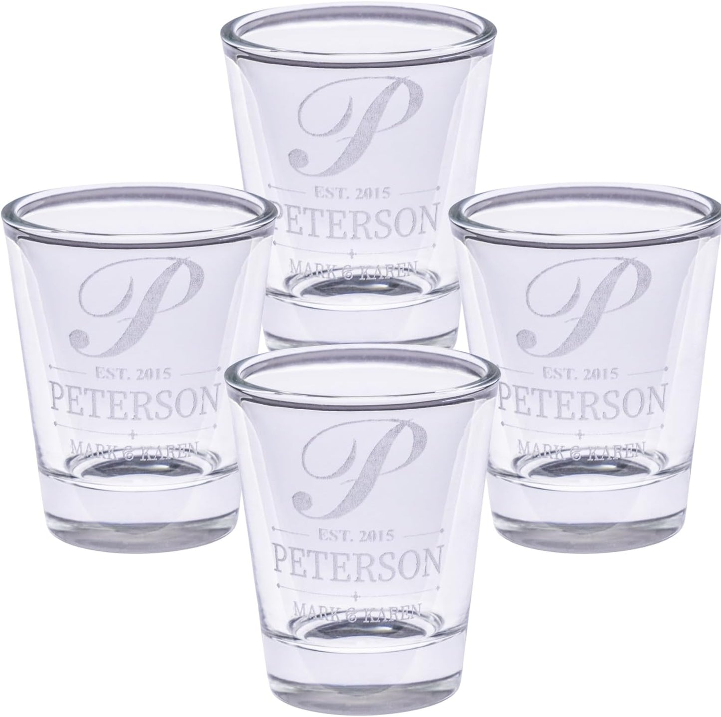 Gifts Inscribed Personalized Shot Glasses Set of 4 – Customized Glasses Drinking Set – Custom Drinking Glasses – Engraved Shot Glass Gift, Wedding, Birthday, Anniversary