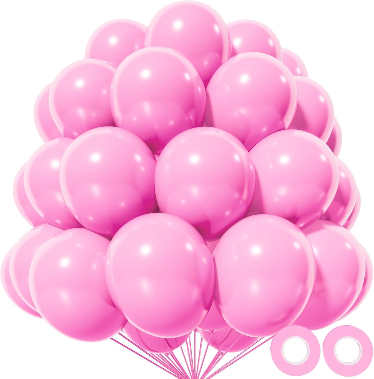 KAWKALSH Pink Balloon 110pcs,12 Inch Thickened Latex Party Balloons Helium Bright Color for Birthday Baby Shower Wedding Party Supplies Arch Garland Decoration