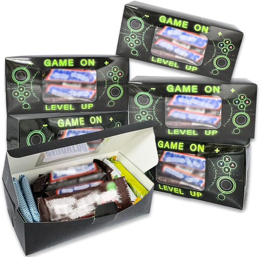 Shescrzionu Video Game Party Favors Boxes 12 PCS-Perfect Gamer Decors Party Favor Boxes with Window, Birthday Decorations Video Game Birthday Decorations Bags Gifts Aa08