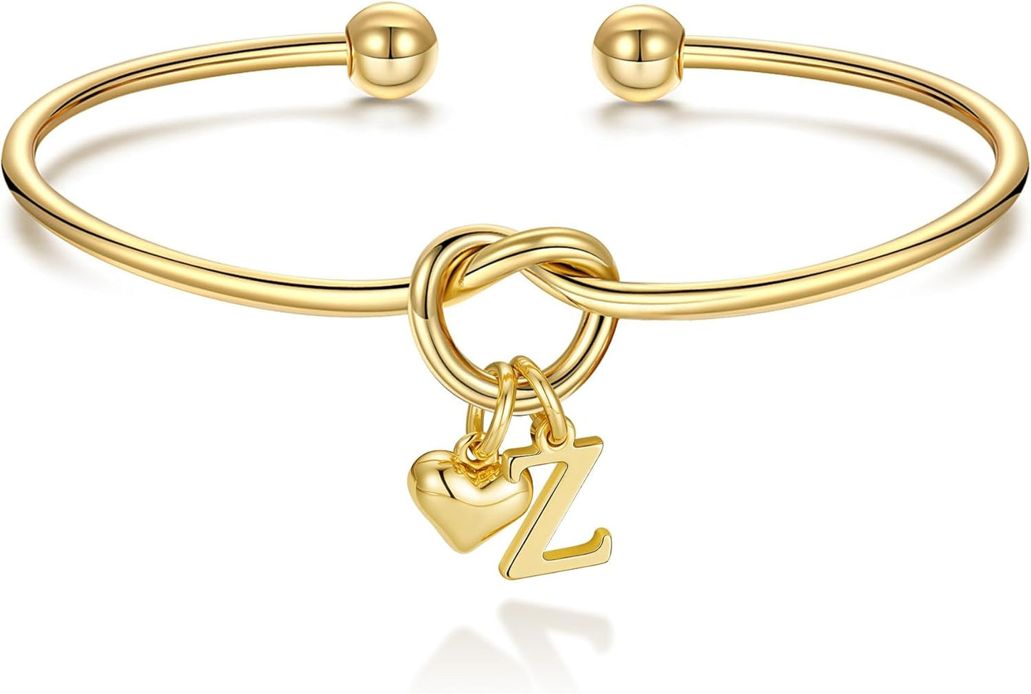 M MOOHAM Christmas Gifts for Women Teen Girls - Knot Initial Bracelets for Women, Bridesmaid Gifts Bridesmaids Proposal Gift Dainty Knot Letter A-Z Heart Initial Bracelet Jewelry Friendship Bracelets