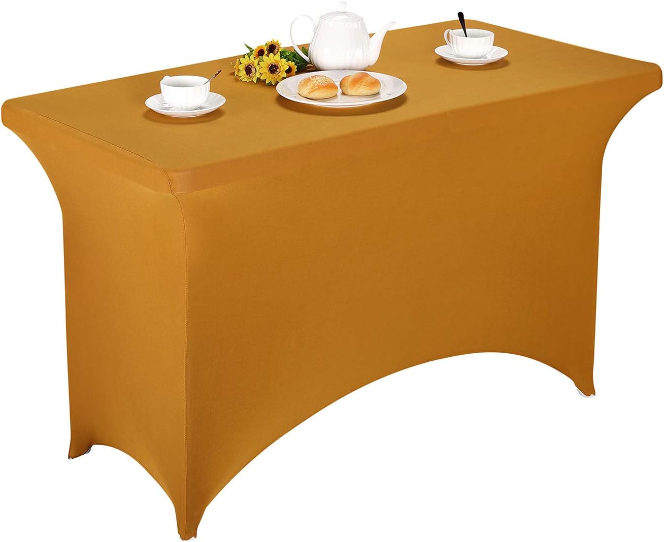 LZY Spandex Fitted Stretch Table Cover for 4ft or 6ft or 8ft Folding Table, Rectangular Cocktail Tablecloth, Perfect for Party or Banquet