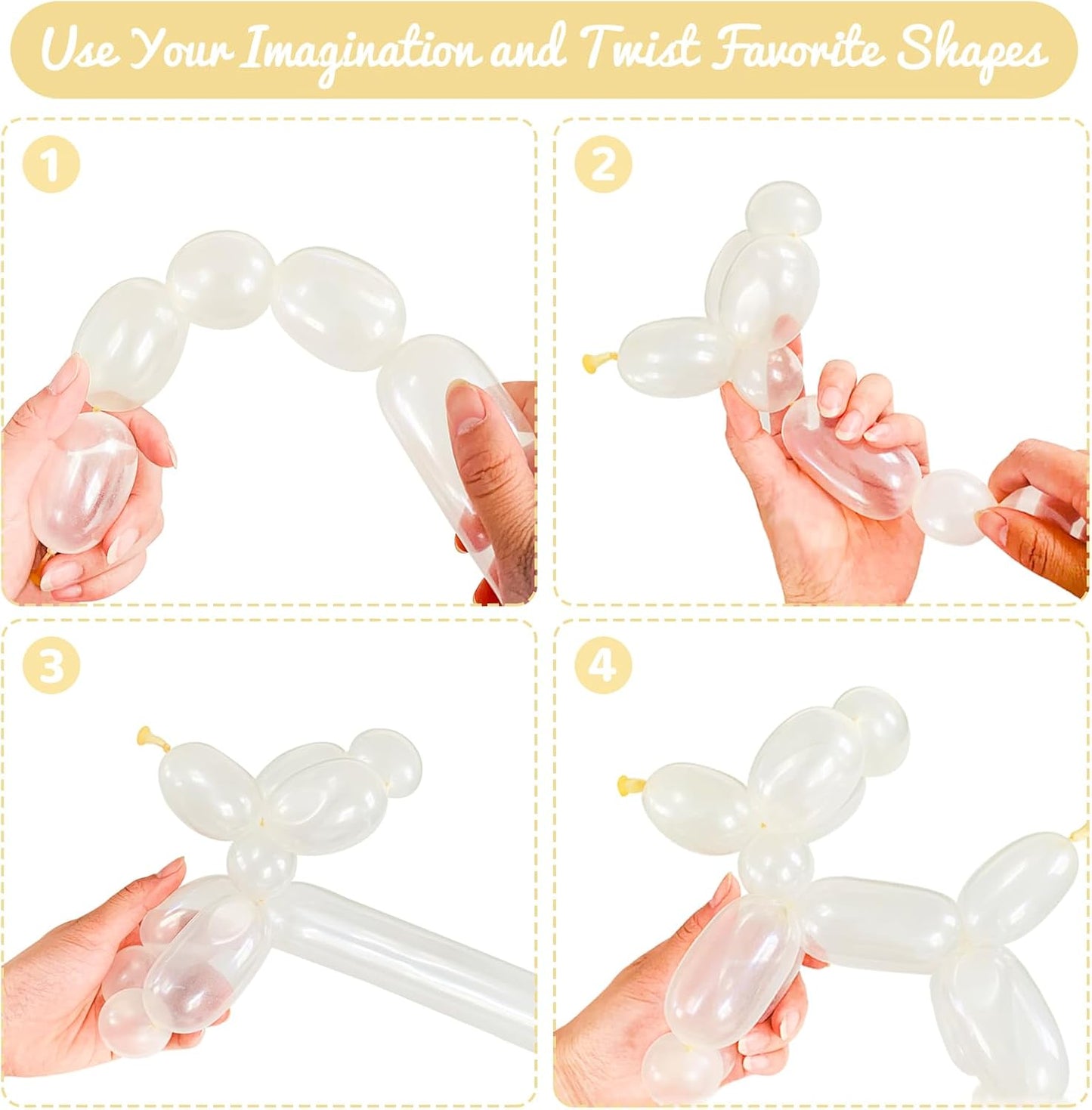 100Pcs Clear 260 Balloons, Long Balloon for Tying Balloon Arch, Long Skinny Clear Balloons for Twisting Ballons Animal balloons Birthday Party Wedding Festival Decorations