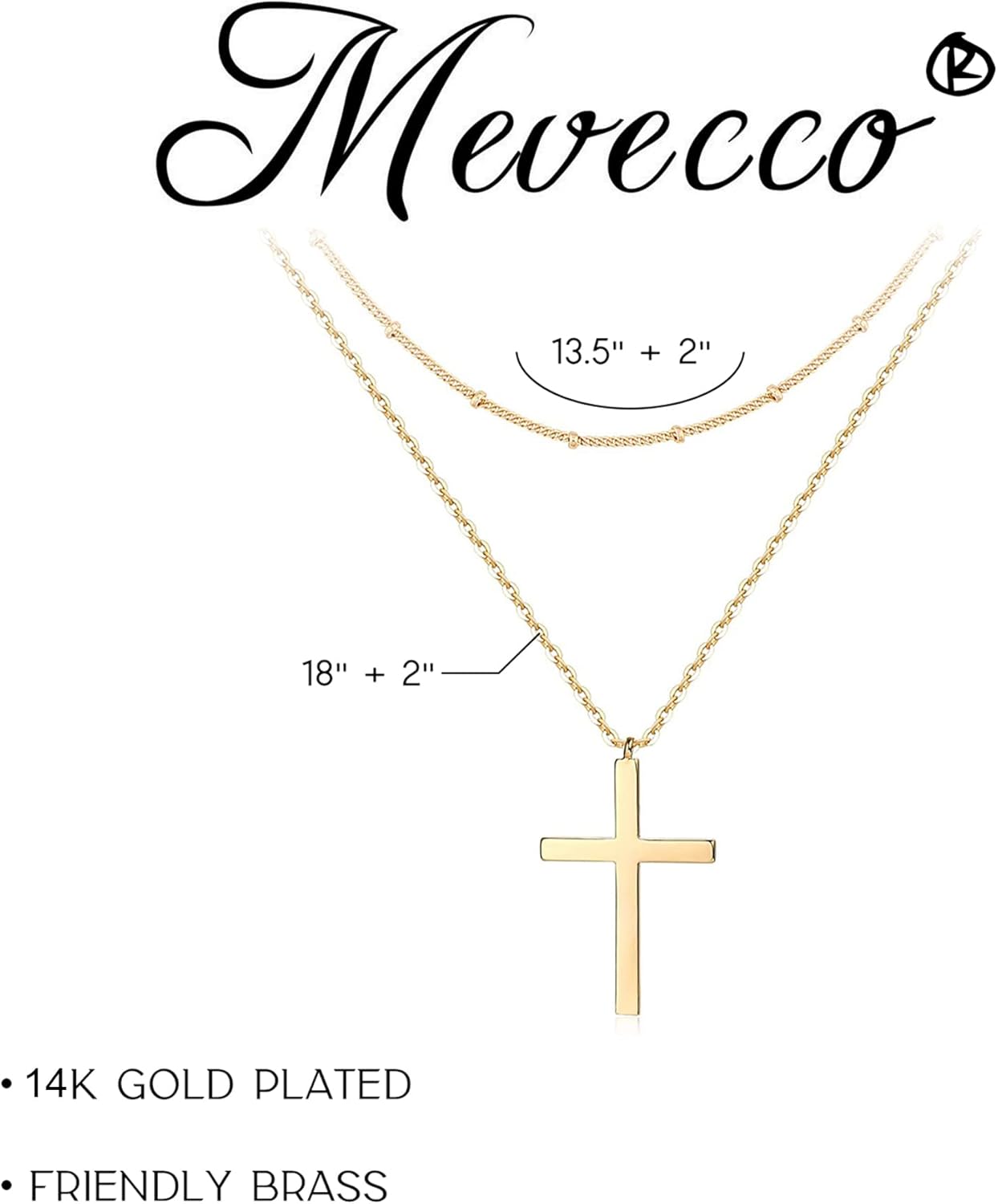 MEVECCO Layered Heart Necklace Pendant Handmade 18k Gold Plated Dainty Gold Choker Arrow Bar Layering Long Necklace for Women