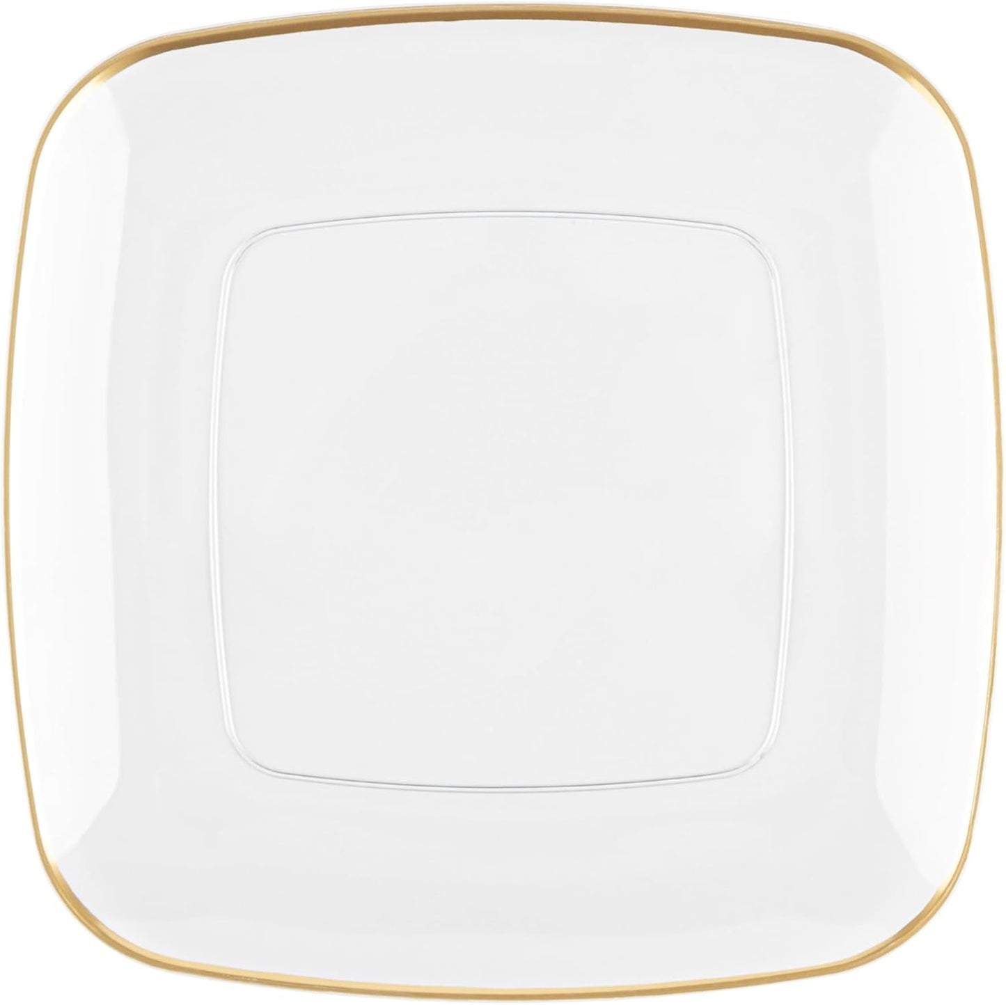 PLASTICPRO Square Clear Plastic Organic Design Party Plates includes 32 7.25'' & 32 10'' Premium heavyweight Elegant Disposable Tableware Dishes