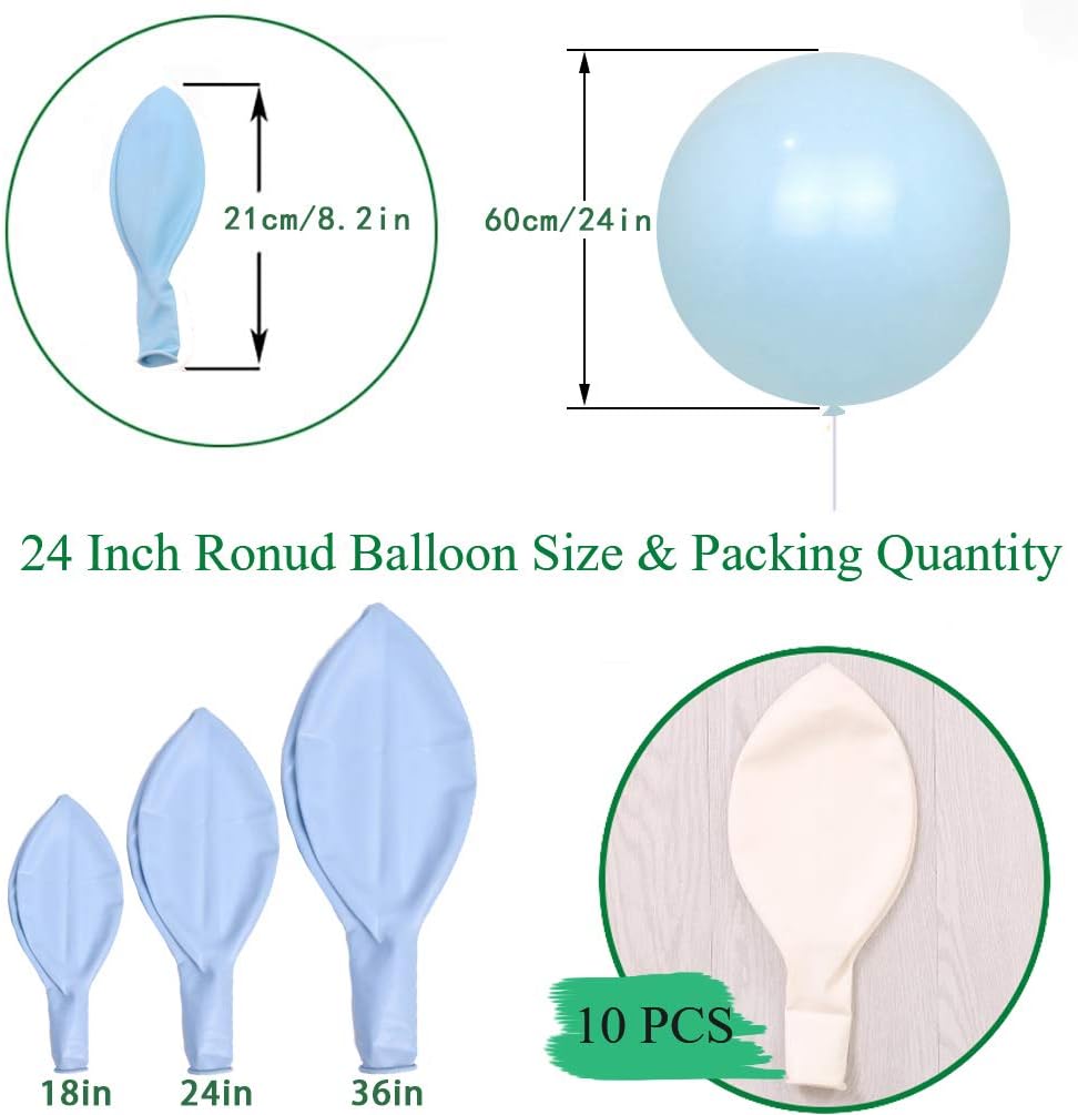 IN-JOOYAA 10Pcs 24 Inch Balloons White Giant Round Balloons Large Balloon For Wedding Baby Shower Birthday Party Decorations