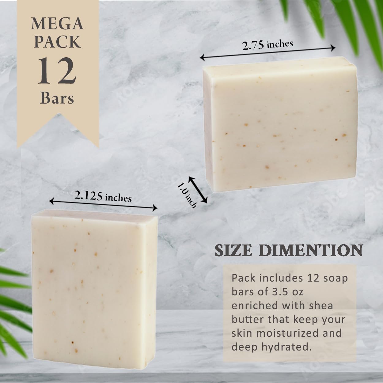 Simple Scents Australia Oatmeal & Bran Scented Natural Soap Bars (12 Bars), 3.5oz Moisturizing French Triple Milled Soap Bars Enriched with Shea Butter - Pure Plant Oil Bath & Body Bars
