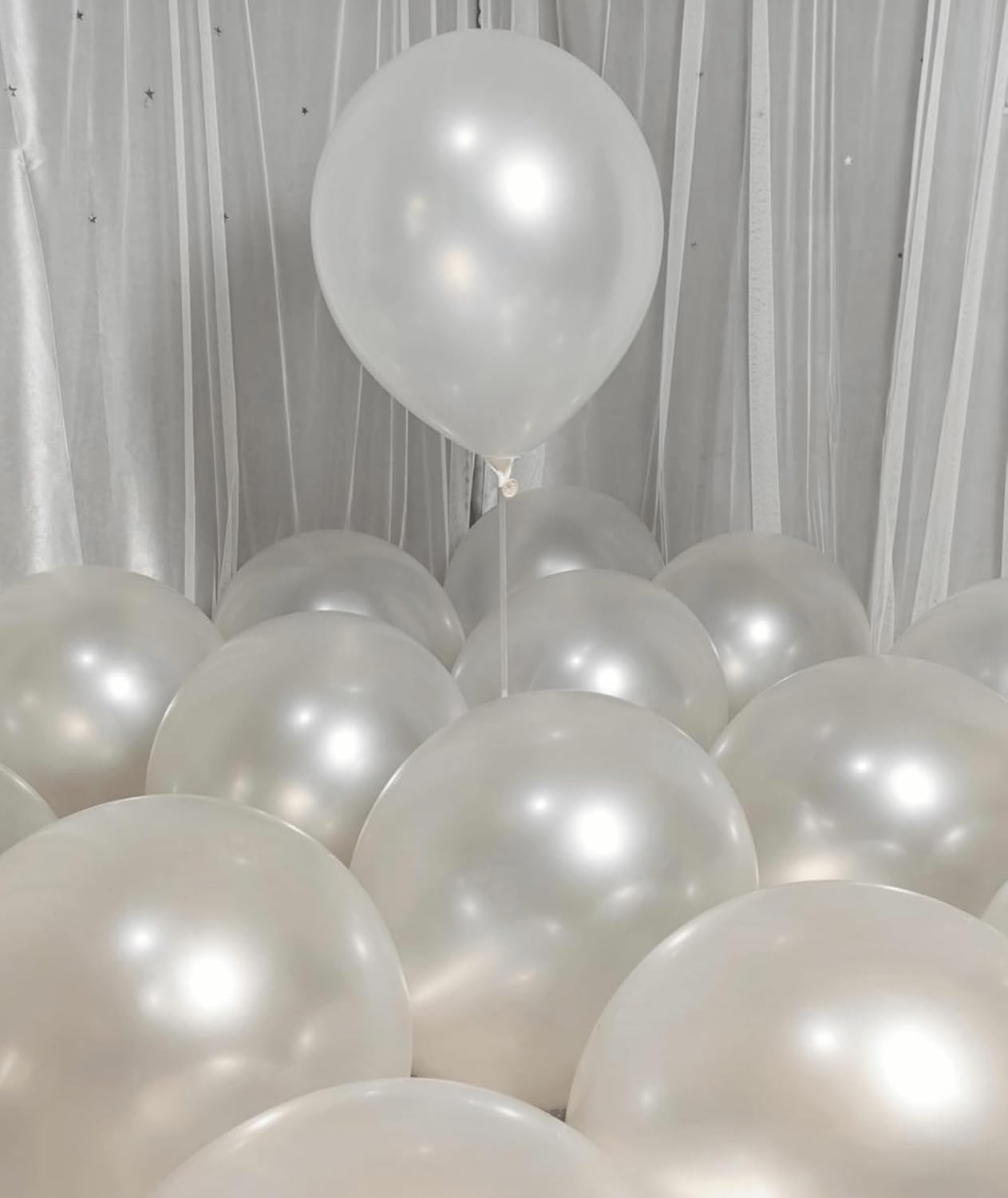 90 Pack White Pearl Balloons 18 inch Pearl White Latex Party Balloon Bulk for Various Party Events Decorations