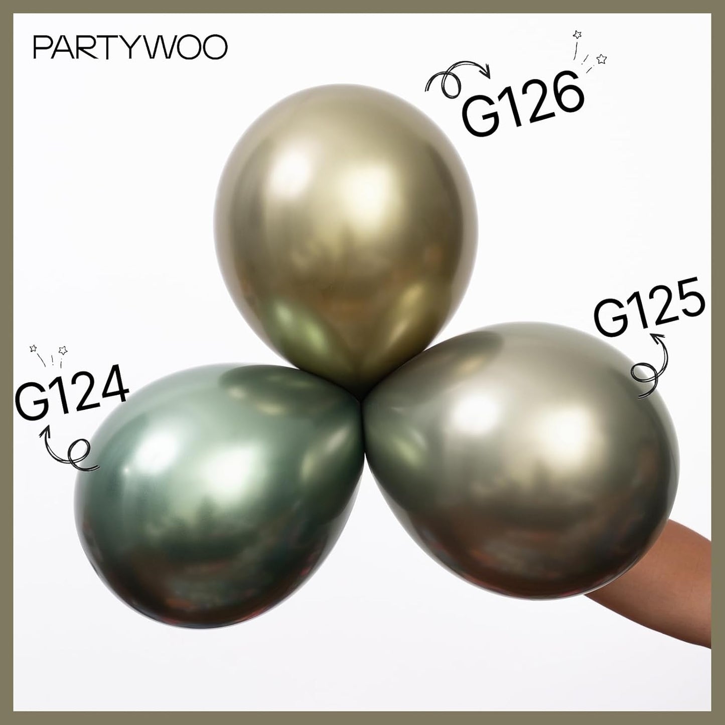 PartyWoo Metallic Camo Dark Forest Hunter Green Balloons 50 pcs 12 Inch Green Balloons for Graduation Wedding Birthday Boho Neutral Color Party Decorations Green-G126