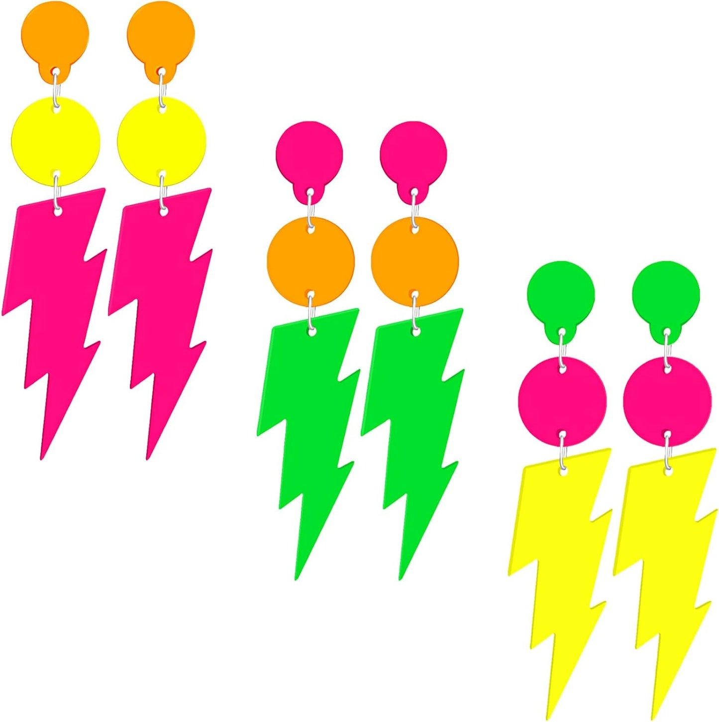 80s 90s Neon Earrings for Women Retro Cassette Tape Hoop Earring Candy Color Lightweight Acrylic Stud Dangle Earrings for 80S Costume Outfits Dancing Glow Party Accessories