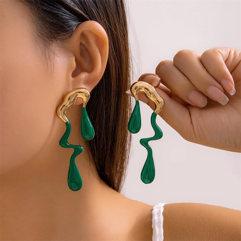Irregular WaterDrop Earrings Melted Liquid Asymmetrical Drop Earrings for Women Embrace Minimalist Statement Earrings Jewelry