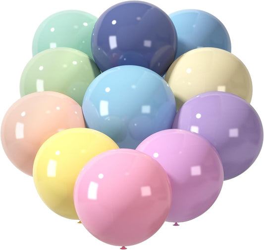 LovesTown 15PCS Pastel Balloons 18inch, Colored Latex Balloons Garland Arch Matt Balloons for Birthday Wedding Engagement Graduation Anniversary Easter Party Decoration