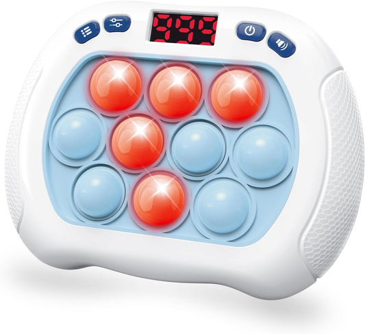 Pop Game Light Up Fidget Toy for Kids, 6 Modes LED Screen Quick Push Controller Electric Fidget Popper Game Quick Push Bubble Sensory Games Birthday Toys for Kids Lightblue