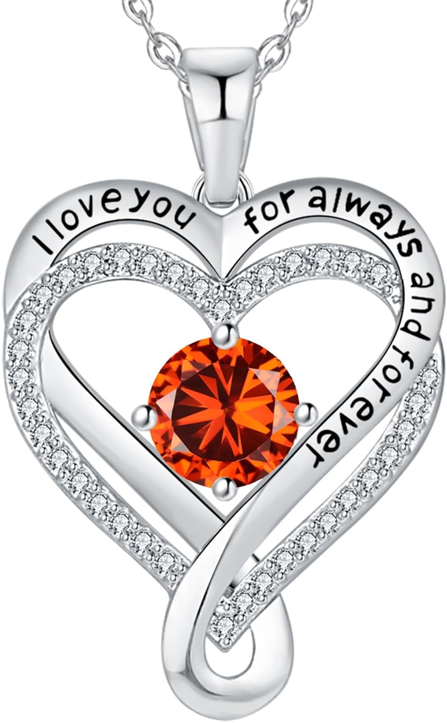 Jewelry for Women Wife Infinity Heart Birthstone I Love You Necklace S925 Anniversary Women Necklaces for Her Wife Birthday Gift Ideas, Birthday Present for Girlfriend Mom Daughter Sterling Silver