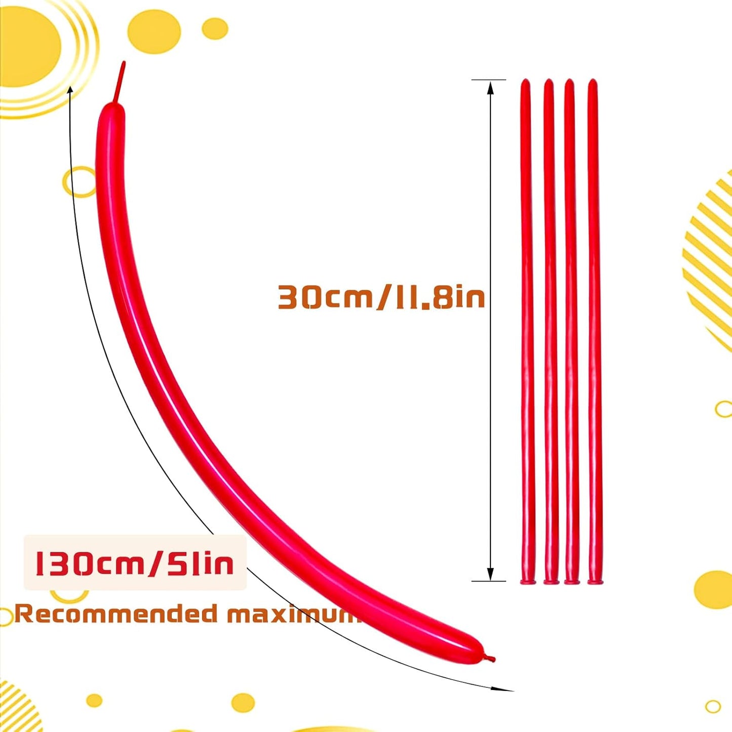 Red Long Balloons Premium 260 Twisting Balloons Animals Magic for Birthday Kids Wedding Party Supply 100pcs