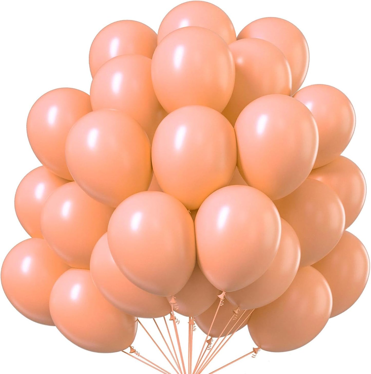 PartyWoo Peach Balloons 50pcs 12 Inch Light Orange Latex Helium Balloons for Wedding Baby Shower Bridal Shower Bachelorette Anniversary Engagement Graduation Birthday Party Decorations Orange-Y21