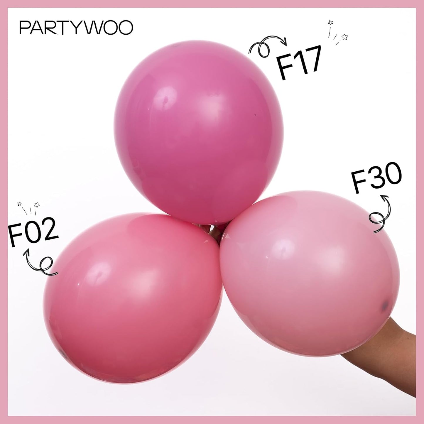 PartyWoo Mauve Balloons 50 pcs 12 Inch Dark Hot Boho Pink Balloons for Wedding Baby Shower Gender Reveal Valentine's Day Bridal Shower Graduation Birthday Party Decorations Pink-F02
