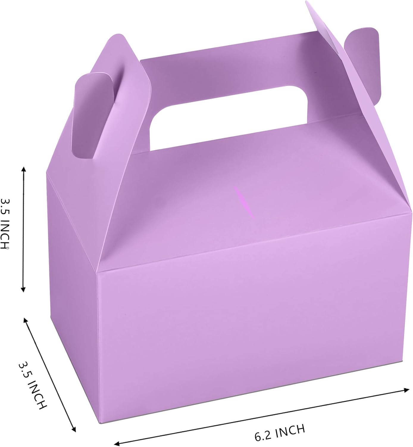 XAGLVV 24 Pack Purple Gable Boxes with Handles 6.2x3.5x3.5 Inch Paper Party Favor Gift Box for Birthday Baby Shower Graduation