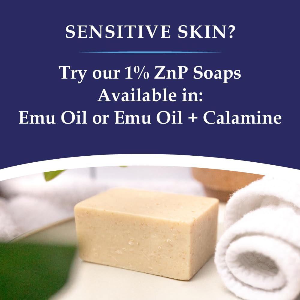 Noble Formula 2% Pyrithione Zinc (ZnP) Emu Oil Bar Soap, Especially Formulated for Acne, Psoriasis, and Eczema, Safe for Daily Use and All Skin Types, 3.25 oz