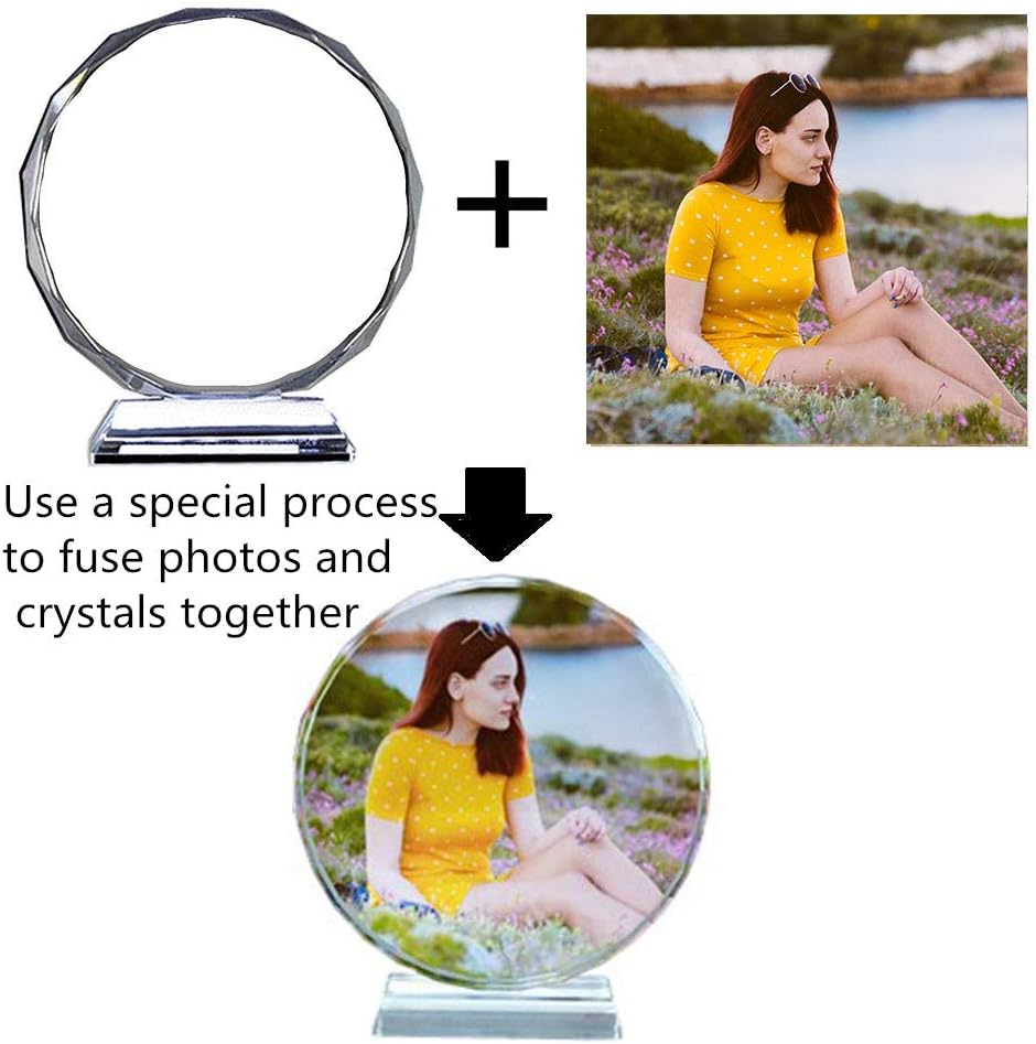 FANF&YKPY Crystal Glass Custom Color Photo Home Decor Photo Frames, Birthdays, Wedding Anniversaries, Wedding Gifts, for Girlfriends, Husbands,Wife,Friends,Parents