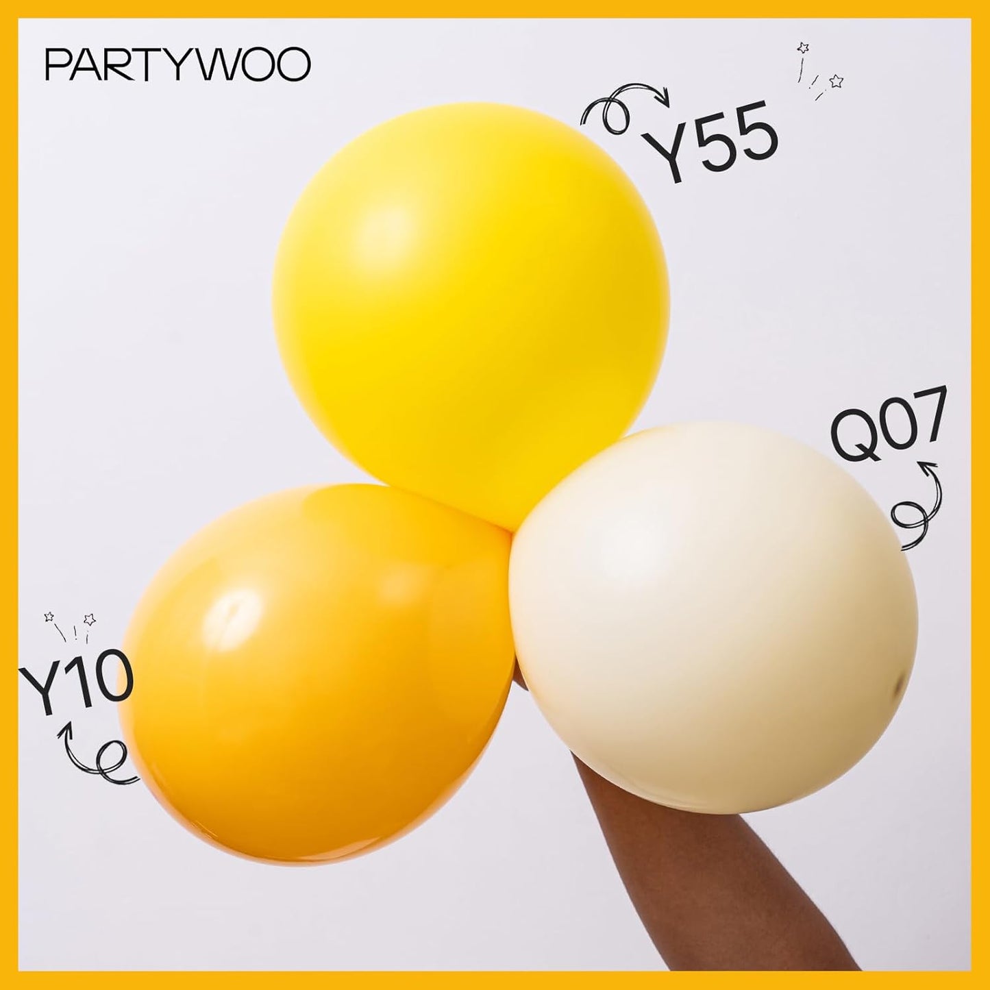 PartyWoo Mustard Yellow Balloons 50pcs 12 Inch Yellow Fall Balloons for Birthday Graduation Gender Reveal Engagement Baby Shower Bee Summer Sunflower Little Cutie Lemon Party Decorations Yellow-Y10
