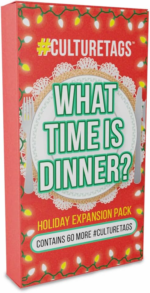 What Time is Dinner Holiday Expansion Pack, Gift for Family, 60 Playing Cards, Hashtags + Culture, Funny Party Card Game Set, Ages 13+ Years, CB Games