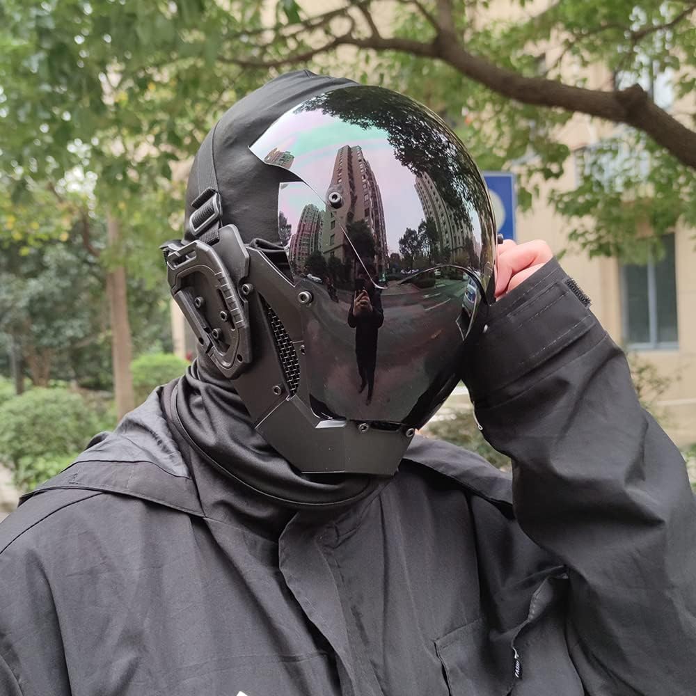 KYEDAY Punk Mask Cosplay for Men, Cosplay Halloween Mask Fit Party Music Festival Accessories