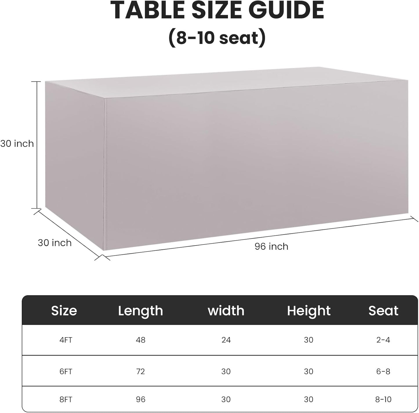 Ascoza 2 Pack Fitted Tablecloth for 8 Foot Rectangle 96 x 30 Inch Silver Table Covers Water Resistant Polyester Cloth for Folding, Parties,Display, Trade Show (Silver)