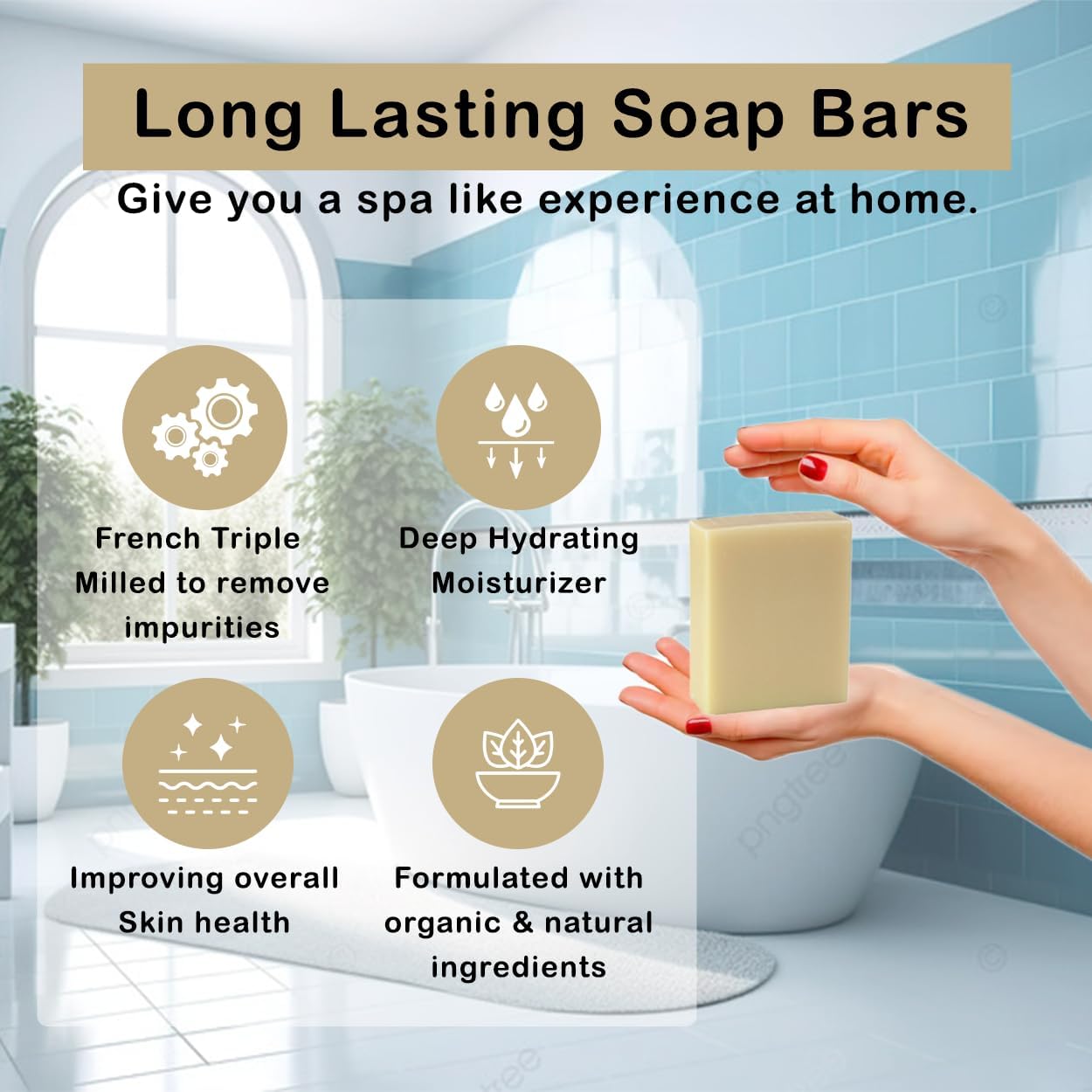 SSA Coconut Vanilla Scented Natural Soap Bars (12 Bars), 3.5oz Moisturizing French Triple Milled Bar Soap Enriched with Shea Butter, Long Lasting Plant Based Body Bath Bars for Men & Women