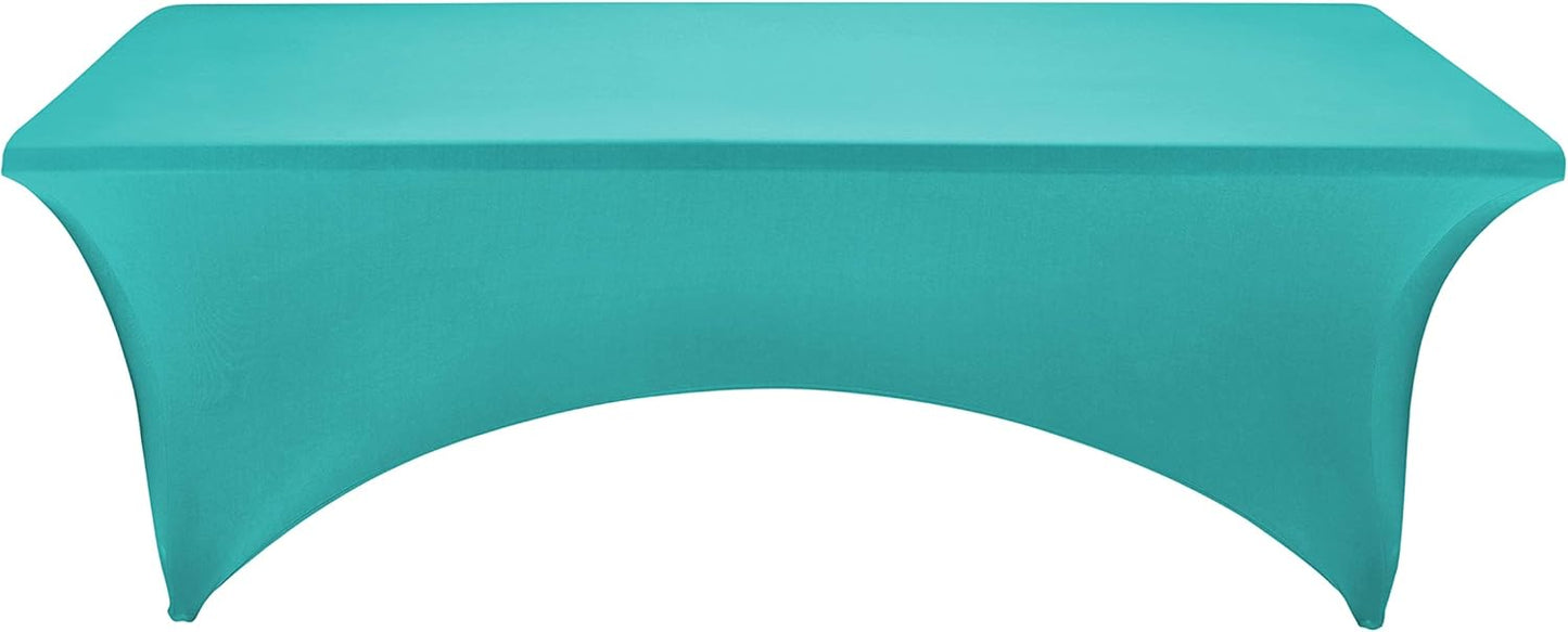 LZY Spandex Fitted Stretch Table Cover for 6 ft or 4ft or 8ft Folding Table, Rectangular Cocktail Tablecloth, Perfect for Party or Banquet