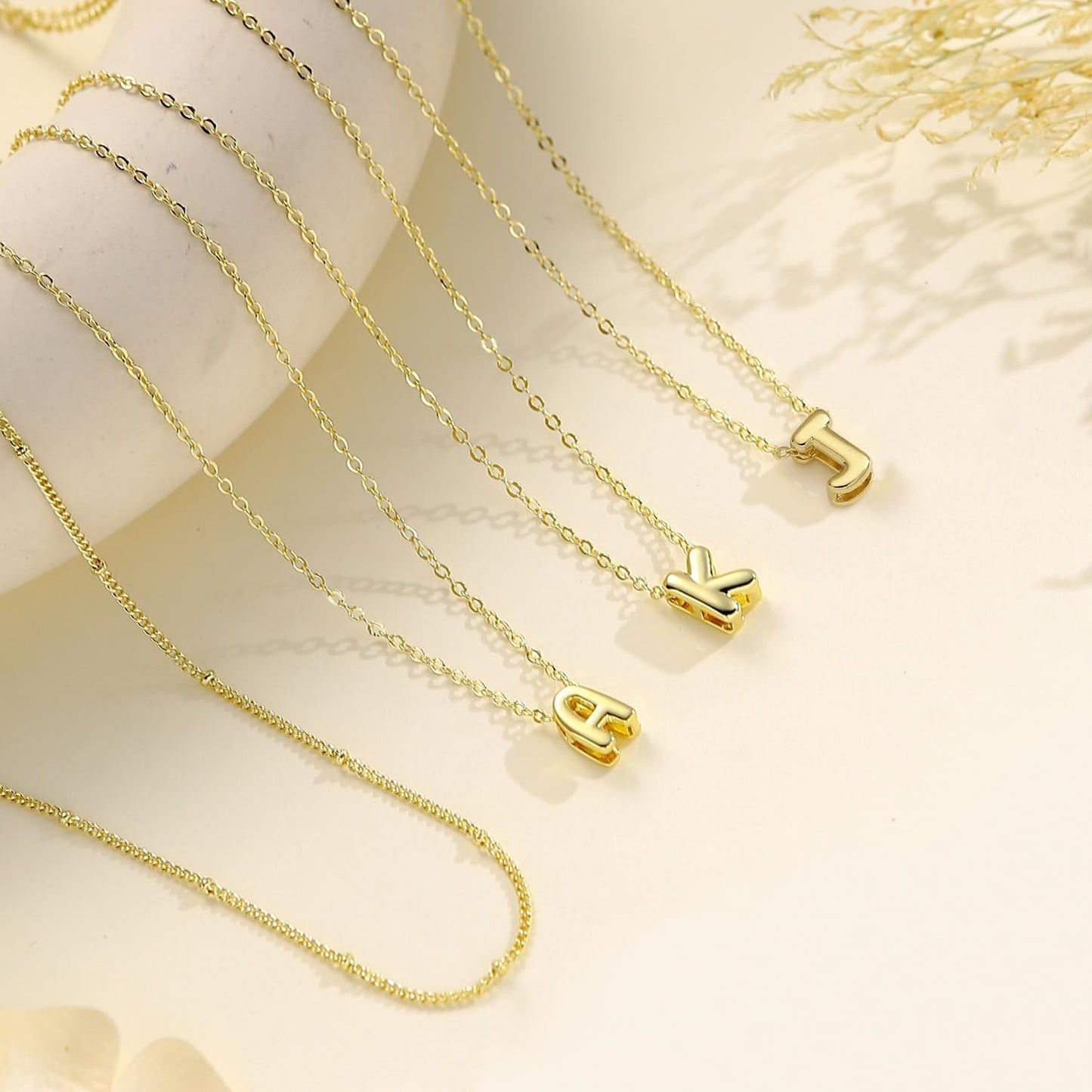 Bubble Letter Necklace Layered Initial Necklaces for Women Dainty Cute Choker Pendant Stack Jewelry Teen Gift Trendy Stuff