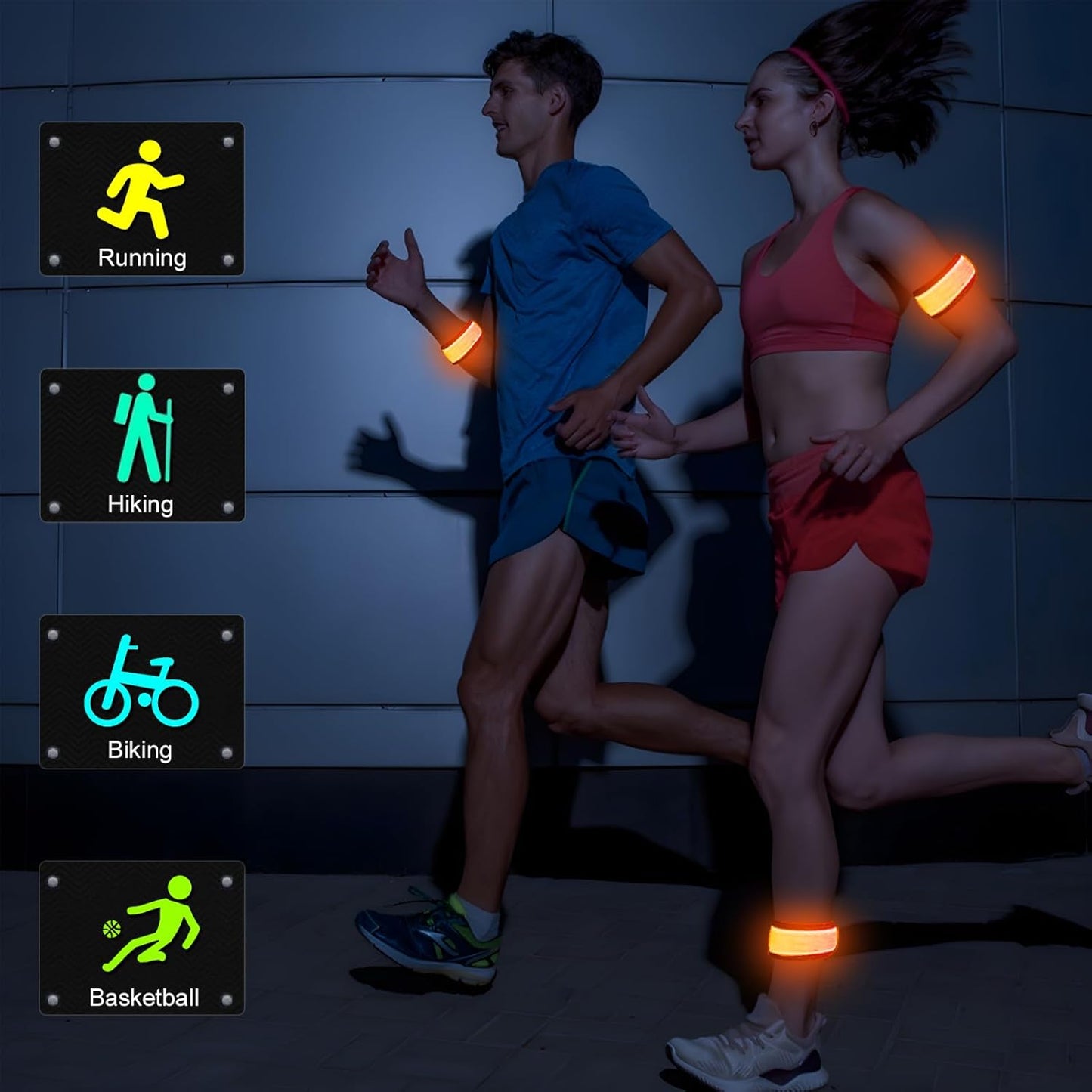 esonstyle Pack of 6 LED Light Up Band Slap Bracelets Night Safety Wrist Band for Cycling Walking Running Concert Camping Outdoor Sports