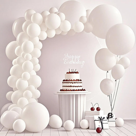 White Balloon,145pcs Premium Latex White Balloons Arch Kit Different Sizes 18 12 10 5 Inch,Balloon Garland Arch for Birthday Party Baby Bridal Shower Wedding Graduation Anniversary Decoration